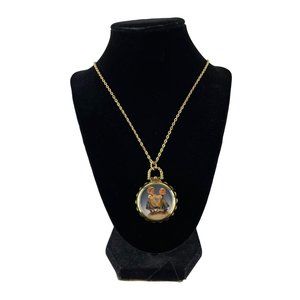 M. J. Hummel Gold Tone Watch Necklace "Spring Dance" With Girls Dancing
